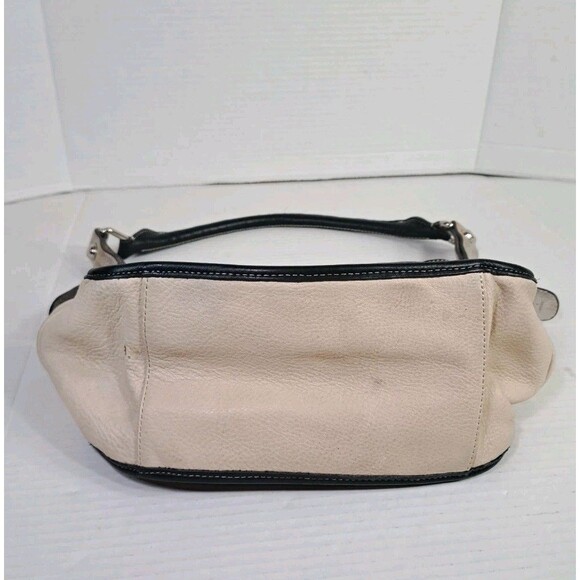 B. Makowsky Black White Lisbon BM6205 Leather Shoulder Bag 14x8x5 Purse 16" Drop - Picture 4 of 8